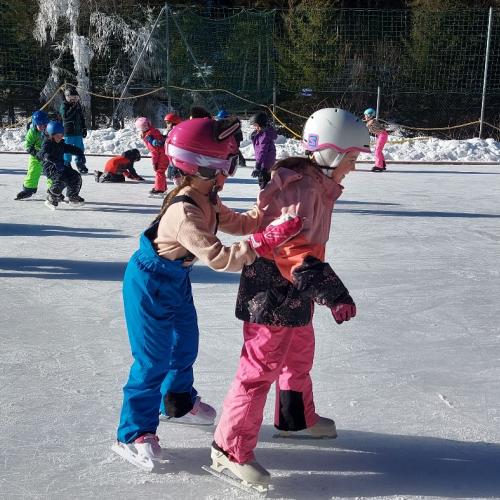 Eislaufen Sportplatz Säge