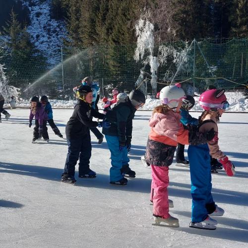 Eislaufen Sportplatz Säge