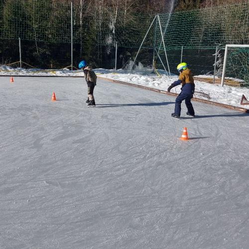 Eislaufen Sportplatz Säge