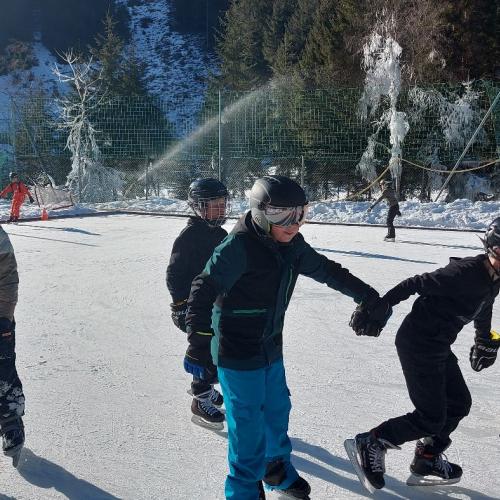 Eislaufen Sportplatz Säge