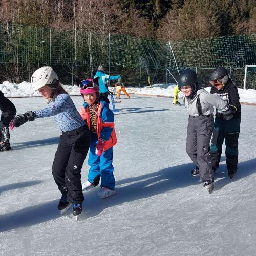 Eislaufen Sportplatz Säge