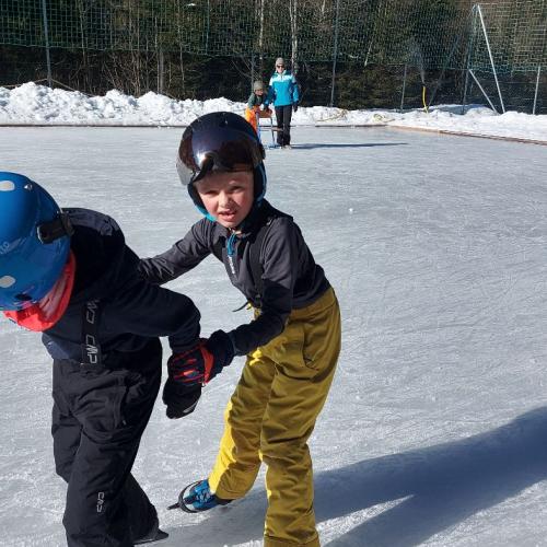 Eislaufen Sportplatz Säge