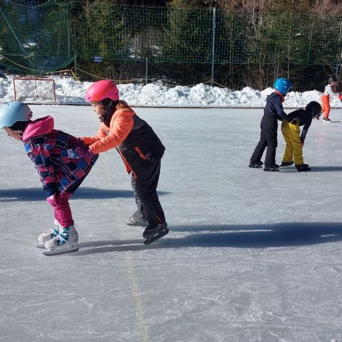Eislaufen Sportplatz Säge
