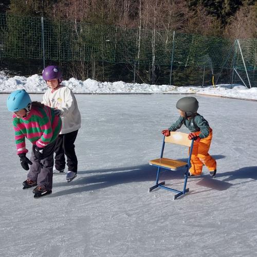 Eislaufen Sportplatz Säge