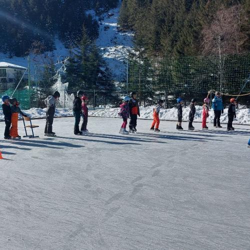 Eislaufen Sportplatz Säge