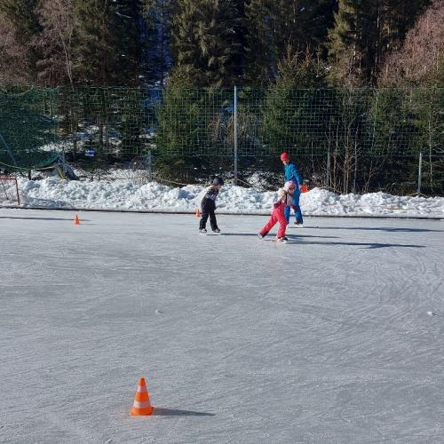 Eislaufen Sportplatz Säge
