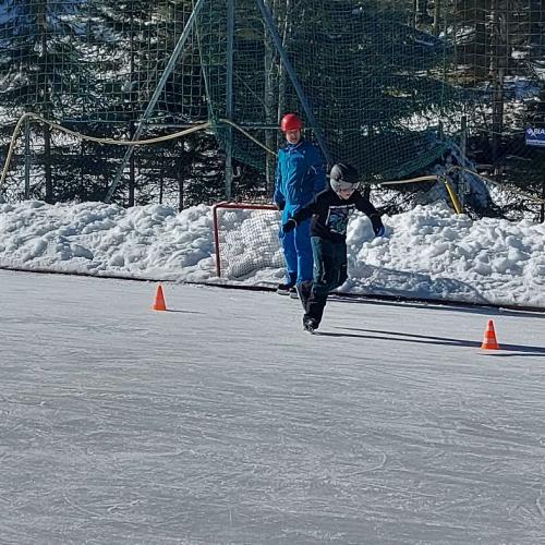 Eislaufen Sportplatz Säge