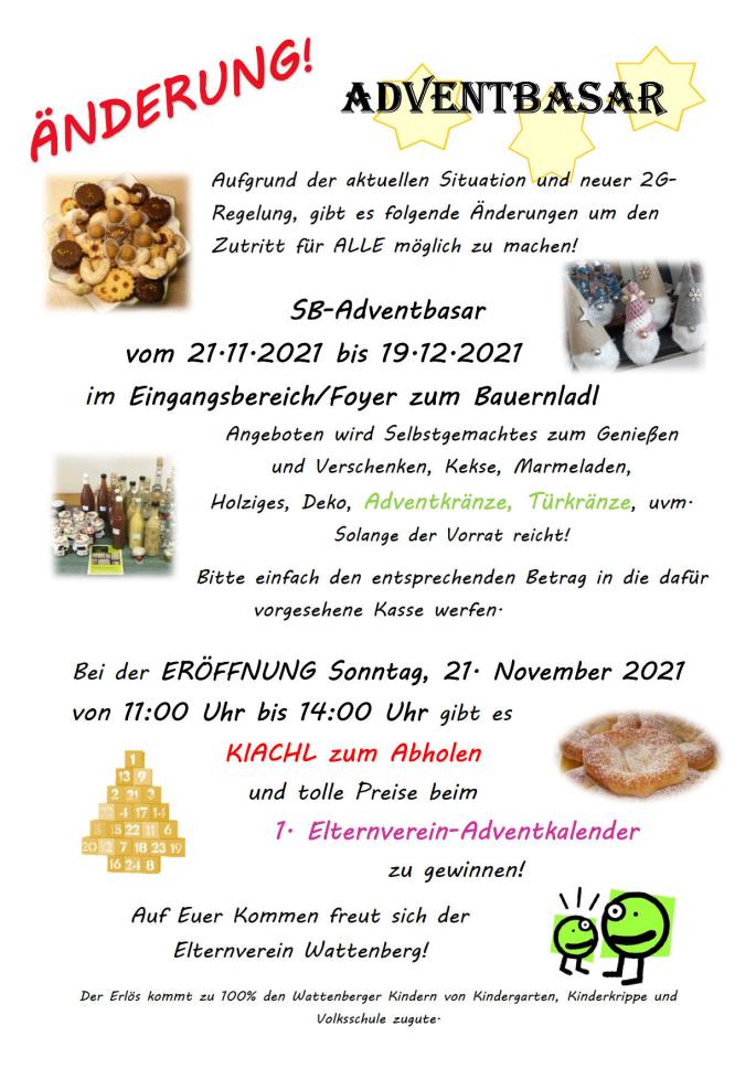 neue Einladung zum Adventbasar 2021